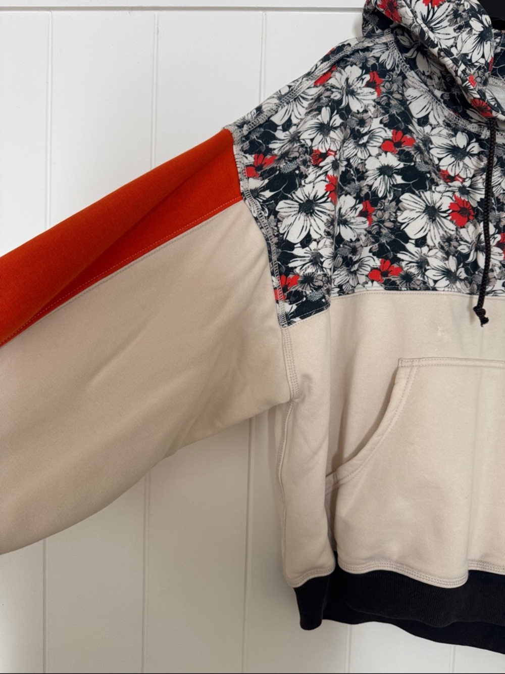 FP Movement by Free People Floral Panel Hoodie in Red, Black, Cream - Picture 3 of 5
